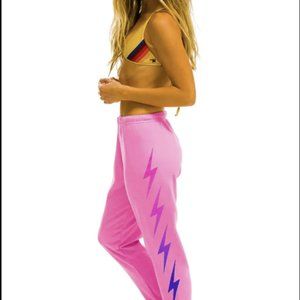 Pink aviator nation sweat pants
